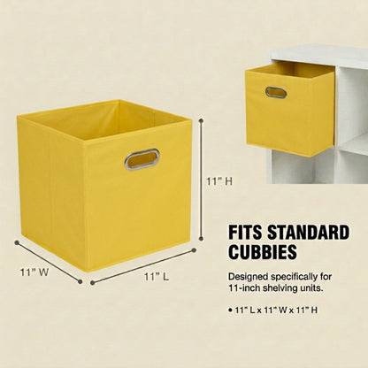 Household Essentials 6 ct Open Fabric Cube Storage Bins, Golden Yellow