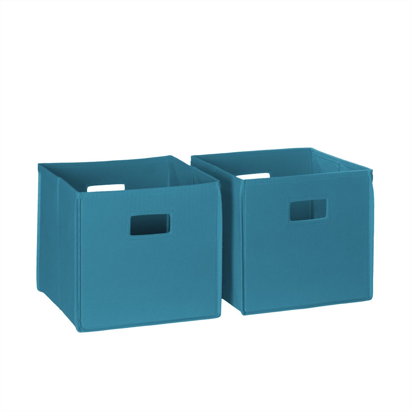 RiverRidge Folding Storage Bins - 2-pack of 10in Tall Turquoise Cubes