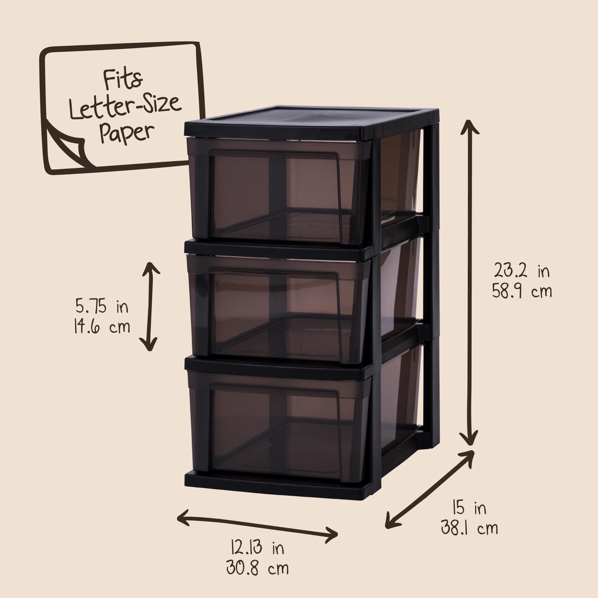 IRIS USA Plastic Drawer Storage Organizer, 3-Drawers, 2-Pack, for Classroom Art Craft Supplies