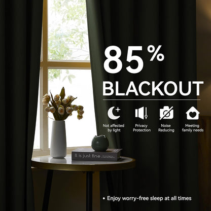 KangBang Sage Green Pinch Pleat Blackout Curtains 96 Inches Long for Living Room, Pinch Pleated Room Darkening Privacy Assured Draperies Memory Shape Panels for Bedroom Kitchen,2 Panels,40Wx96L