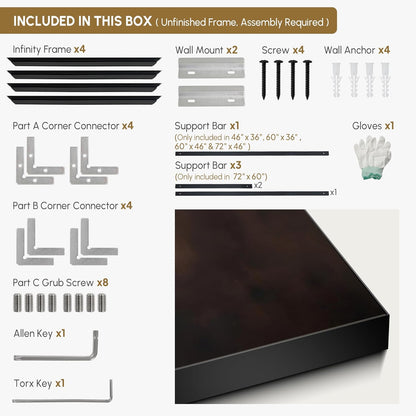 SIGNWIN 60"x72" Extra Large Framed Wall Art Dark Brown Abstract Moody Illustration for Home Living Room Bedroom Decor (Frame Assembly Required)