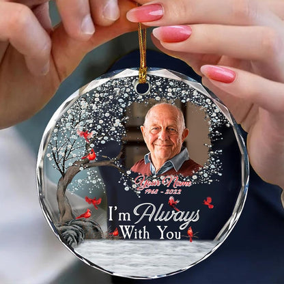 Personalized Memorial Glass Ornament, Custom Photo Christmas Ornament, Memorial Day Glass Ornament, Mom Loss Ornament, Loss of Father Gift, Sympathy Gifts, Remembrance Gift, Keepsake Gift