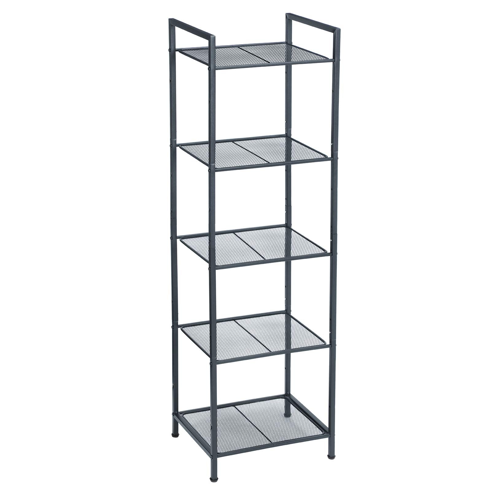 SONGMICS 5-Tier Storage Rack, Bathroom Shelf, Extendable Plant Stand with Adjustable Shelf, for