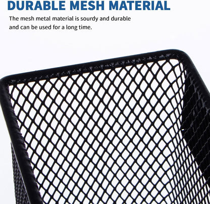 dedoot Magnetic Basket for refrigerator Storage Pencil Holder Basket Mesh Black Strong Magnetic Pen Holder for Refrigerator ,Whiteboard, Locker, Home and Office Organizer, 6.3x2.3x3.6inch,2 Pack