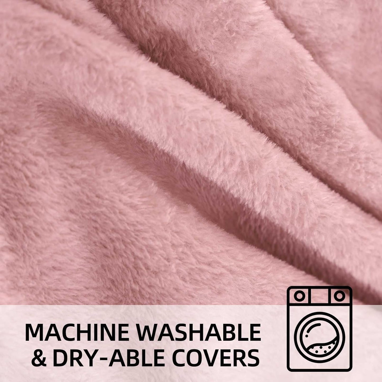 Bean Bag Chair 6Ft, Memory Foam Filled, Large Beanbag Chairs for Adults and Teens, Soft Sofa with Removable Flannel Cover, Round Couch for Living Room Bedroom College Dorm (Pink, 6FT-67×67"×24")