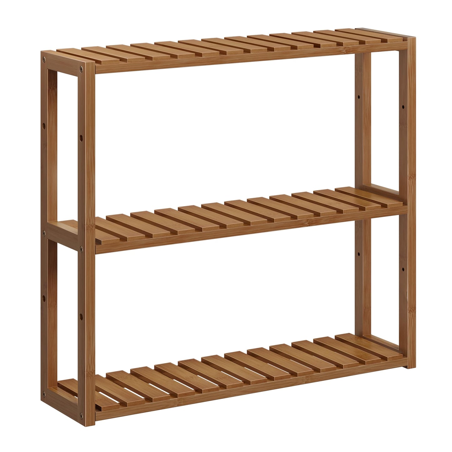 SONGMICS Bamboo Bathroom Shelf, 3-Tier Adjustable Plants Rack, Wall-Mounted or Stand, in The Living