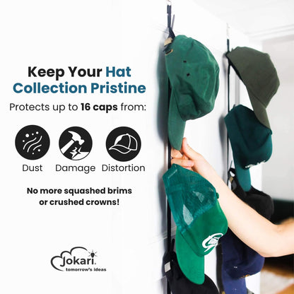 Jokari Over the Door Organizer, 2 Pack, Holds Up to 16 Hats