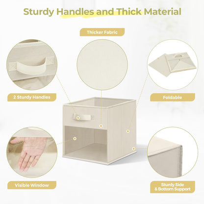 STORAGEIDEAS Storage Bins with Clear Window, 13x13 Storage Cubes, Collapsible Cube Storage Box