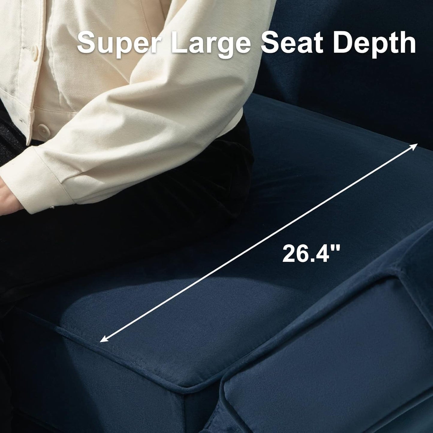 Belffin Modular Sofa Couch with Storage Seats Sectional Sofa Velvet Sofas for Living Room Blue