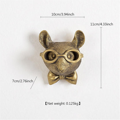 GUASDIE Animal Wall Decor: Faux Deer Head Mount, Resin Animal Head Wall Hanging for Living Room, Bedroom, Bathroom, Kitchen, Unique Art, Sculptures Home Decor, Gift, Rat