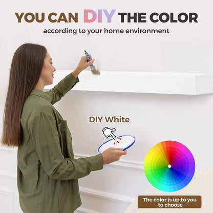 72x7x3 Fireplace Mantel - Solid Rustic Wood Wall Mounted Floating Shelf - DIY Color - with Invisible Heavy Duty Steel Bracket