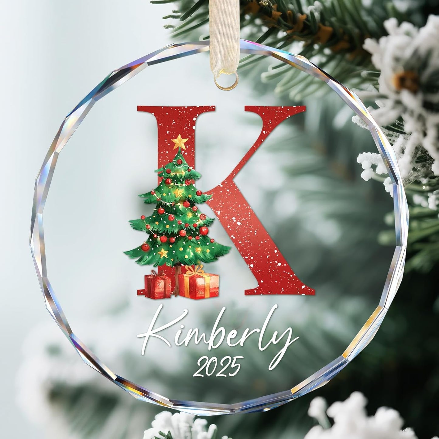 Name Ornaments for Christmas Tree, Personalized Christmas Ornaments 2025, Custom Initial Ornaments Letter Keepsake Gifts, Xmas Tree Decorations, Stocking Name Tags