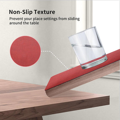 Maxpearl Faux Leather Placemats Set of 6 - Waterproof - Wipe Clean - Heat Resistant - Anti Slip Dining Table Place Mats, Suitable for Indoor & Outdoor Use, 17’’x12’’, Red