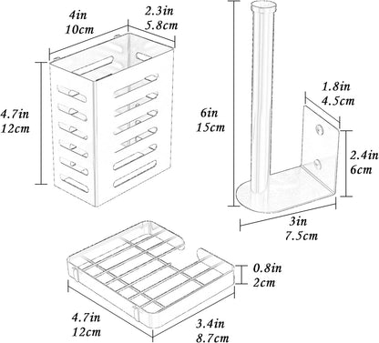 PUSDON Metal Wall Hanging Basket 2 Packs DIY Suitable for Multiple Scenes - Middle Black Guardrail Suit