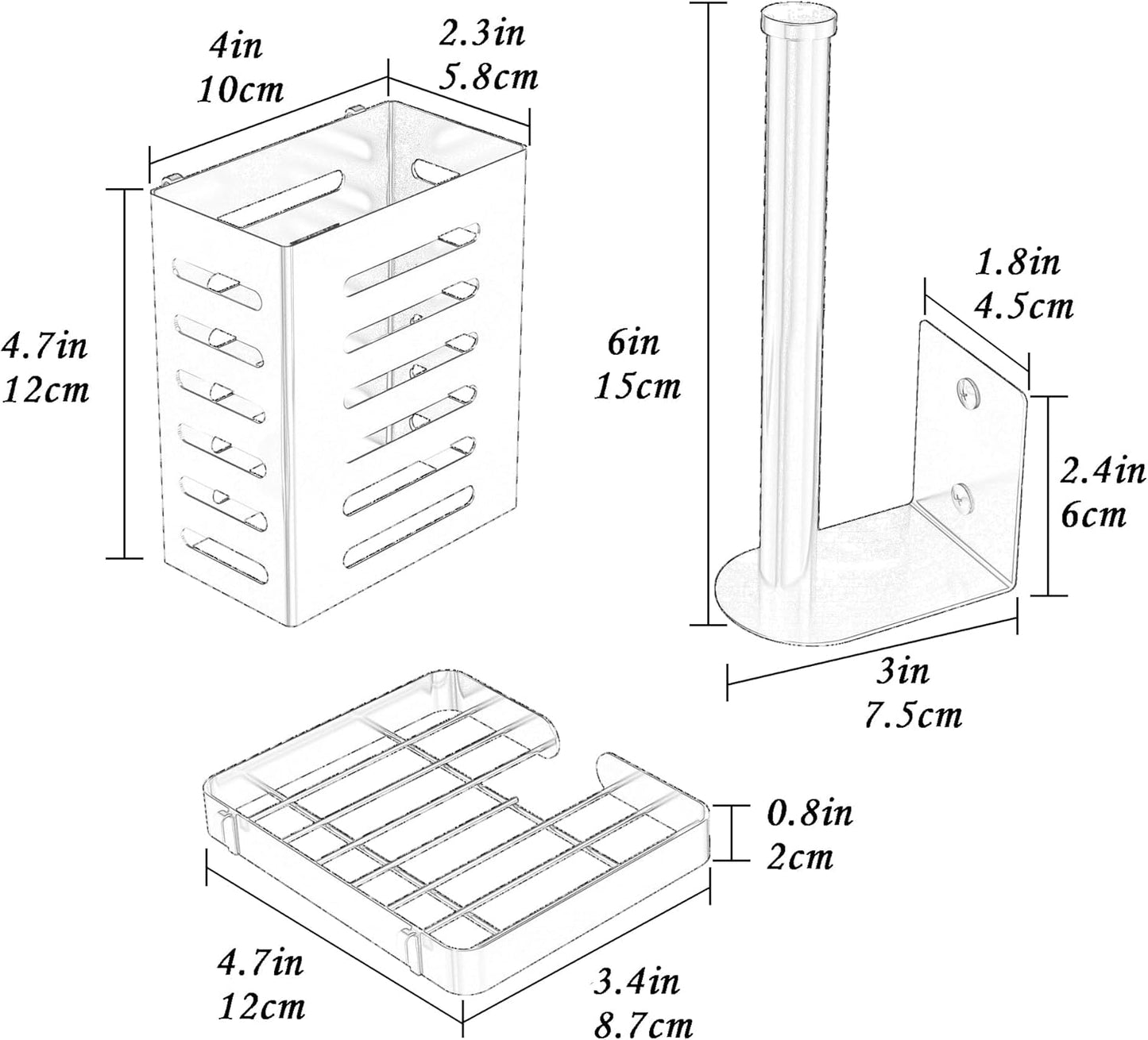 PUSDON Metal Wall Hanging Basket 2 Packs DIY Suitable for Multiple Scenes - Middle Black Netting Set