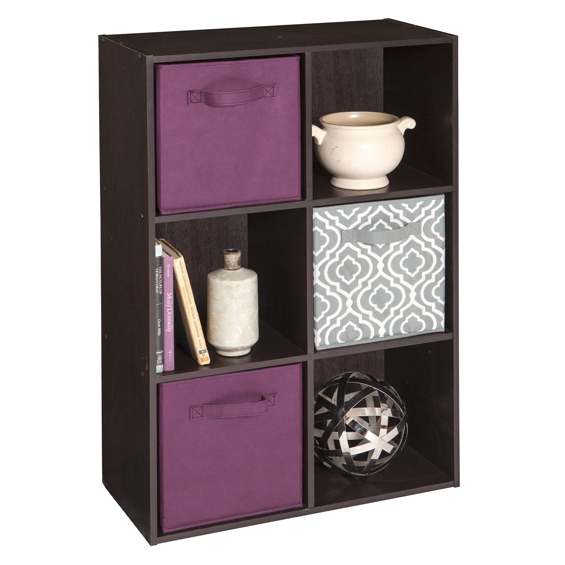 ClosetMaid Cubeicals 6 Cube Storage Shelf Organizer Bookshelf, Stackable, Vertical or Horizontal