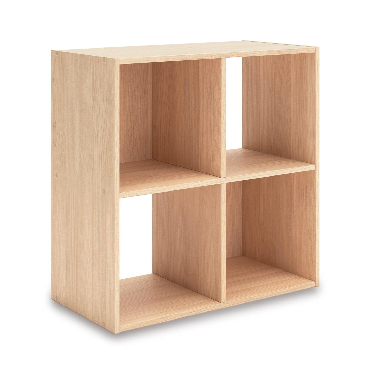 Signature Design by Ashley 4 Cube Organizer Bookcase, Light Brown Ash