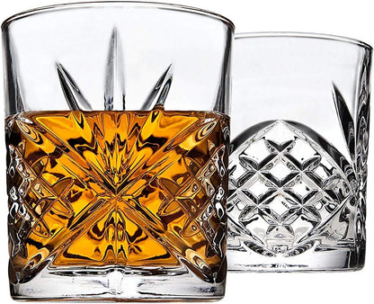 Godinger Whiskey Decanter and 6 Whiskey Glasses Bar set, for Liquor Scotch Bourbon Wine - Dublin Crystal Collection