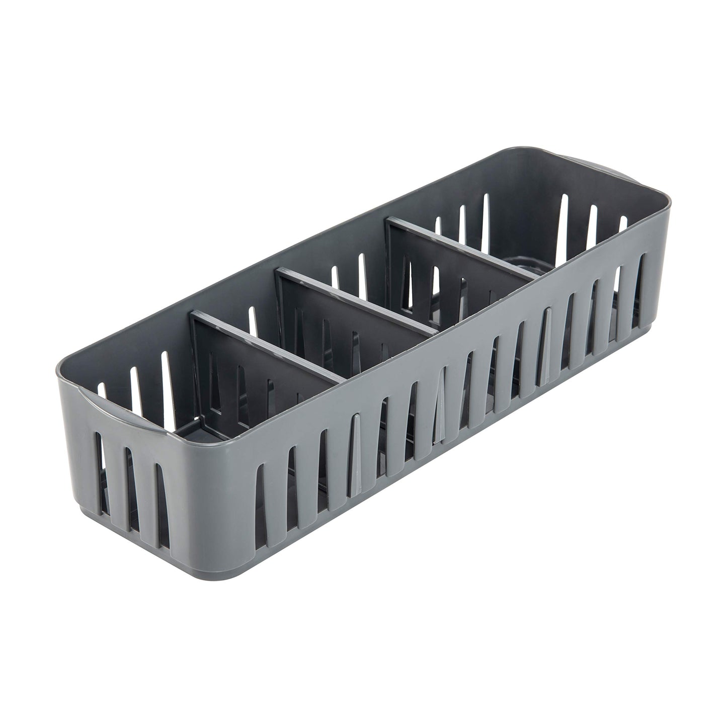Simplify 4 Compartment Stackable Bin with Adjustable Dividers | Drawer Organizer | Storage Basket |