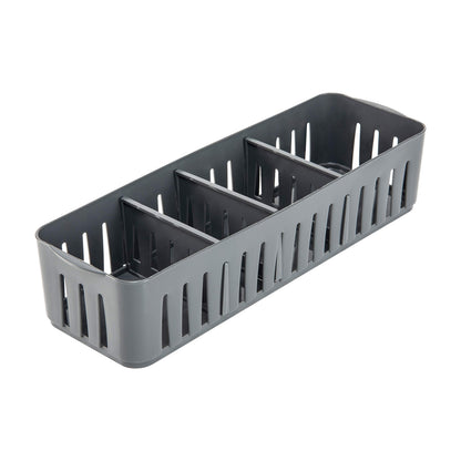 Simplify 4 Compartment Stackable Bin with Adjustable Dividers | Drawer Organizer | Storage Basket |