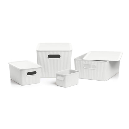 TATAY Baobab Multi-purpose Storage Basket Medium with Capacity for 5 Litres, White Pergamon, 18.1 x