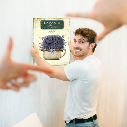 Twisted R Design Wall Art Canvas Prints - 4 Vintage Farmhouse Decor Prints - 8x10 Wrapped Canvas Floral-Themed Pictures - Made in USA Wall Art for Living Room, Bedroom, Office, More - French Lavender