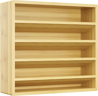 Orimade 4 Tier Spice Rack Organizer for Cabinet, Freestanding Bamboo Seasoning Rack for Countertop, Cupboard, Pantry, Kitchen, 13.18 x 4.13 x 12.2 inches(Spice Jars Not Included)