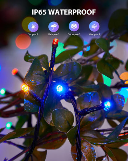 Brightown Solar String Light for Outside, 50 FT 120 LED Extra-Bright Solar Lights Outdoor, Solar Outdoor String Lights Waterproof with 8 Lighting Modes for Yard Tree Garden Decorations(Multicolor)