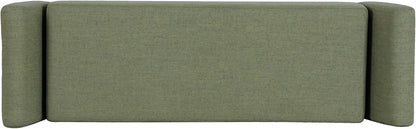 HomePop Modern Storage Bench with Wood Legs Home Décor|Bench with Storage for Living Room & Bedroom - Olive Green Woven