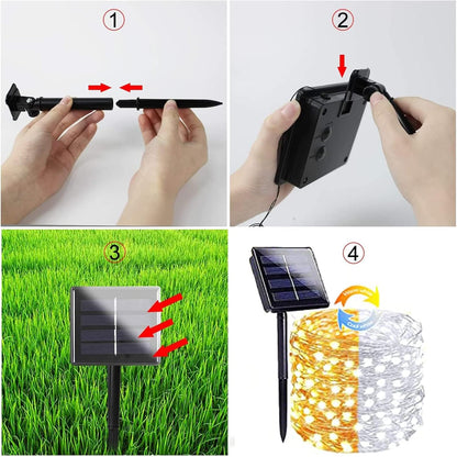 (Warm White ⇋ Cool White) Solar Christmas String Lights Outdoor, 2-Pack Total 80FT 200 LED Solar Twinkle Lights, Waterproof Copper Wire 8 Modes Solar Fairy Lights for Garden Tree Christmas Party Decor