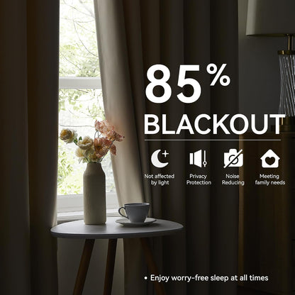 KangBang Soft Cream Blackout Drapes 108 Inches Long 2 Panels Set, Pinch Pleated Sound Dampening Polyester Modern Curtains for Living Room Kids Playroom with Hooks Track System,40”Wx108”L