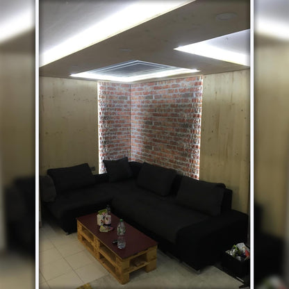 Dundee Deco 3D Wall Panels Faux Brick - Cladding Red Brown Stone Look Wall Paneling, Styrofoam, Sample, Size 10 x 10 in.