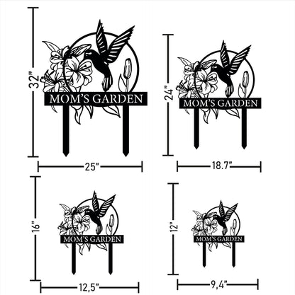 Custom Hummingbird Metal Garden Sign with Stakes, Bird Garden Decorations, Flower Design Personalized Garden Sign, Custom Garden Name Sign, Yard Decor, Home Gift