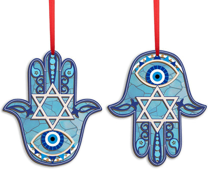 FLAGWIX Hanukkah Gifts for Women, Men - Christmas Ornament 2025, Hamsa Hand, Fatima Home Decor, Housewarming Gift Ideas, Spiritual Gifts - Christmas Decorations, Single Suncatcher Ornament