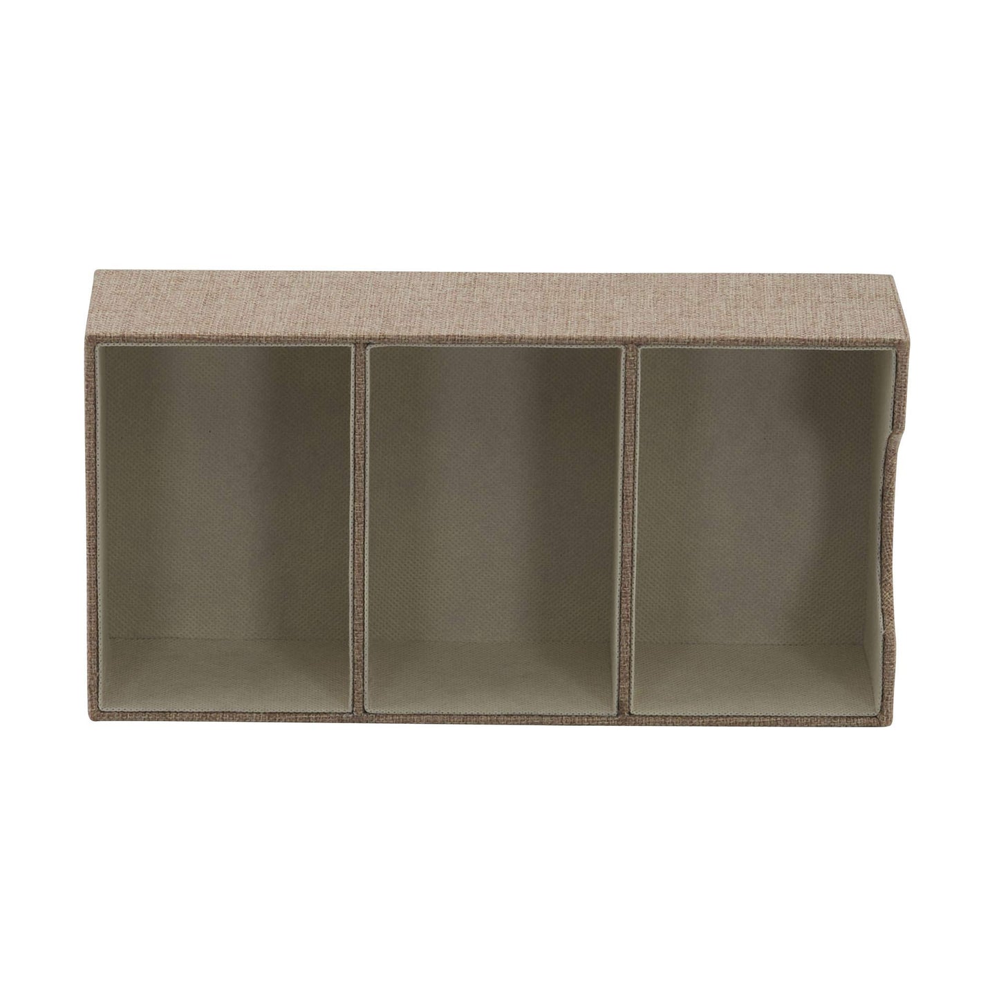 Household Essentials Brown 722-1 Deep 3 Section Drawer Organizer Box for Storage | 12 in x 6.13 in