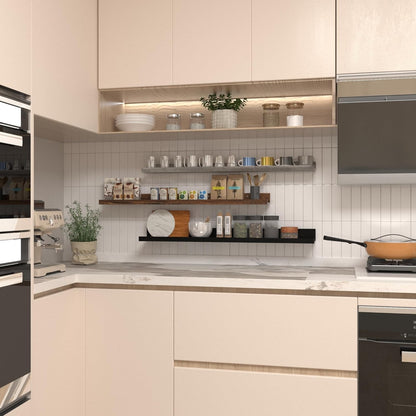 Giftgarden 36 Inch Multi Colors Floating Shelves for Wall Mount, Assorted Colors Wood Wall Shelf Ledge for Bathroom Bedroom Living Room Kitchen Storage, Set of 3 Different Sizes