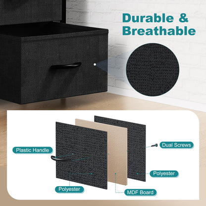 OLIXIS 8 Drawer Storage Dresser for Bedroom, Black Closet Organizers Units
