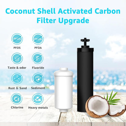 AQUACREST NSF/ANSI 42&372 Standard Water Filter, Replacement for Berkey® Gravity Water Filter System, Berkey® BB9-2® Black Filters & PF-2® Fluoride Filters