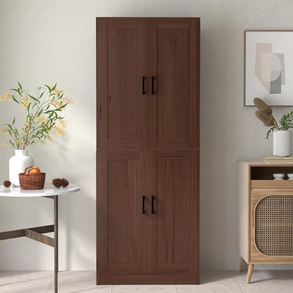 Brown Kitchen Pantry, 71" Tall Cabinet with Doors, Hutch with Storage for Dining Room