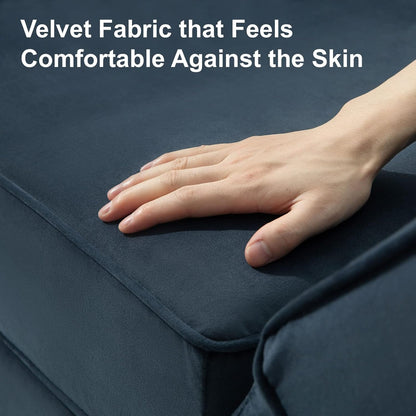 Belffin Modular Loveseat Sofa Couch with Storage Seats Velvet 2 Seater Love Seats for Small Spaces Blue