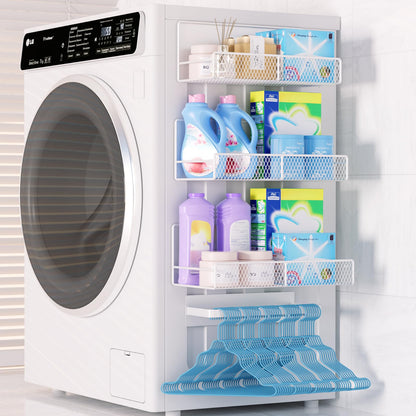DTUQYX Magnetic Shelf for Washing Machine 4-Pack: Widen Magnetic Laundry Organizer (5"-6") with