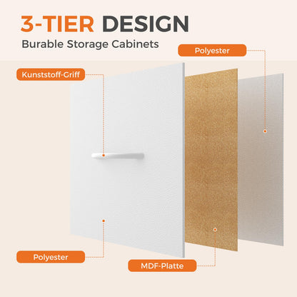 Sweetcrispy 8 Drawer Fabric White Dresser for Bedroom, Tall Double Dresser