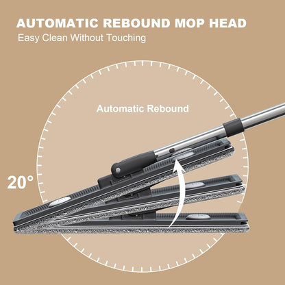 Mop and Bucket with Wringer Set,Hands Free Flat Floor Mop and Bucket,4 Washable Microfiber Pads Included,Wet and Dry Use, Home Floor Cleaning System for All Floor Types and Windows