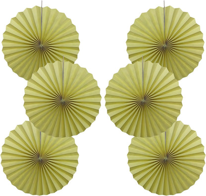 BARTHEW Yellow Hanging Paper Fans,Yellow Accessories Paper Decorations for Party,Color Party Decorations,Bee Themed Classroom Decor,16in Hanging Paper Fans 30 Color DIY Set （Light Yellow）