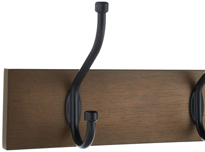 Amazon Basics Rectangular Farmhouse Wall-Mounted Coat Rack for Entryway and Bedroom, Storage