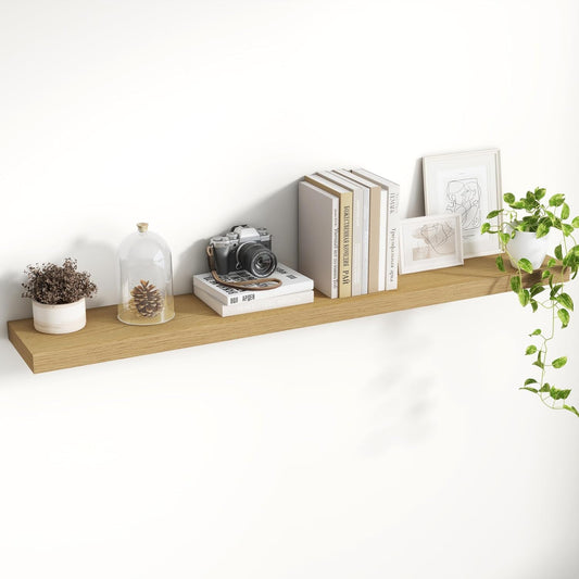 48 Inch Floating Shelves, 8 Inch Deep Floating Shelves for Wall, Hanging Shelf with Invisible Brackets, Deep Shelves for Bathroom, Bedroom, Living Room, Oak, Set of 1