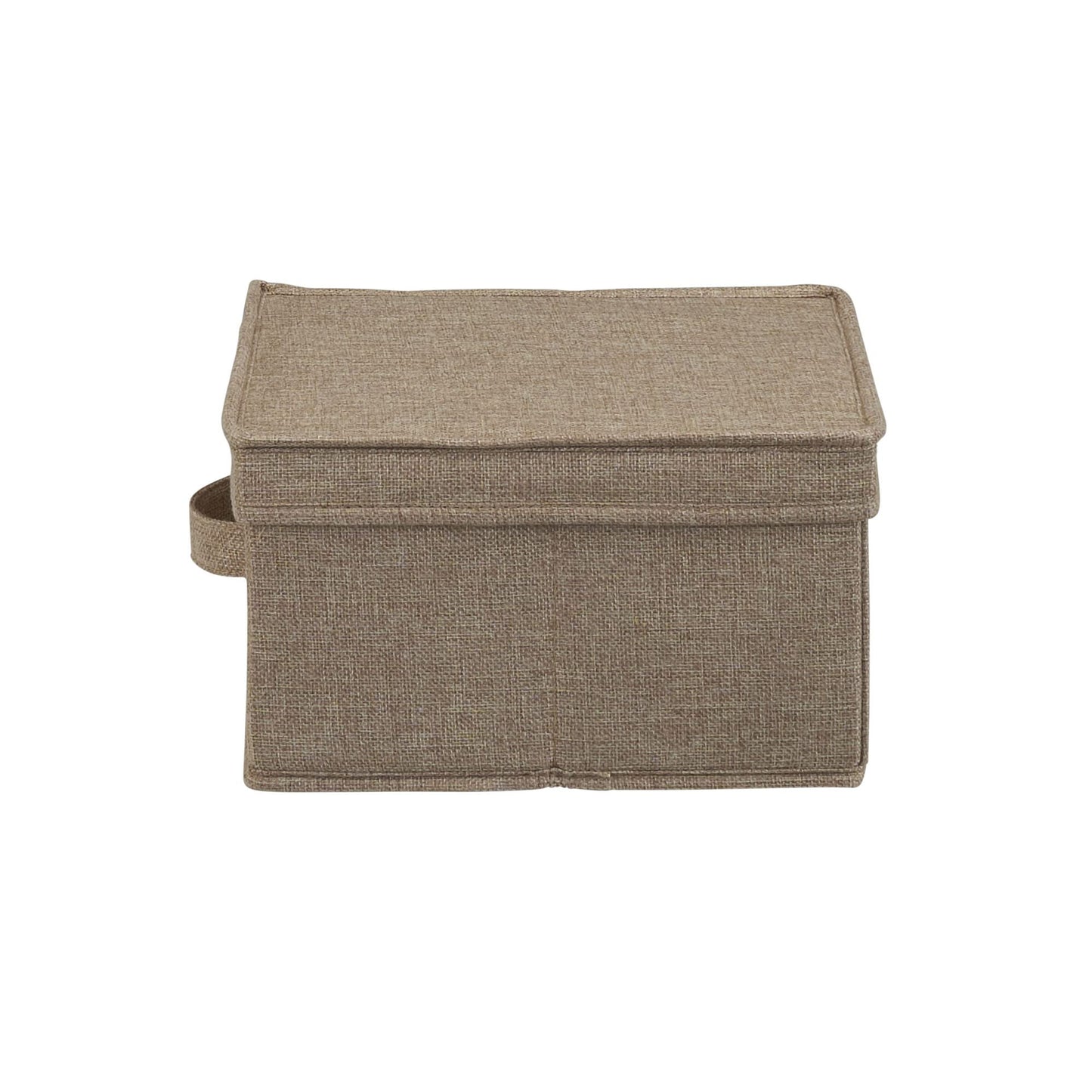 Household Essentials Medium Fabric Storage Bins with Lids, Latte, Set of 2