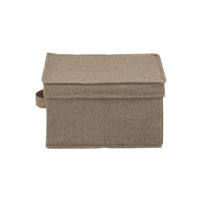 Household Essentials Medium Fabric Storage Bins with Lids, Latte, Set of 2