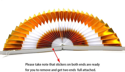 Party Hanging Paper Fans Set, Orange Round Pattern Paper Garlands Decoration for Birthday Wedding Graduation Events Accessories, Set of 6