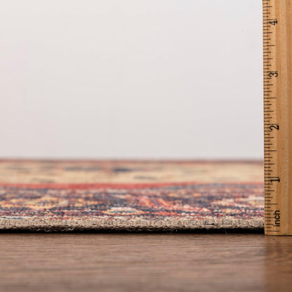 Keen Home Design 10x14 Rug - Machine Washable Area Rug with Non-Slip Backing, Ideal for Living Room, Dining Room, Bedroom - Vintage, Easy Clean, Durable, Low Pile Rug - (9'7" x 14')